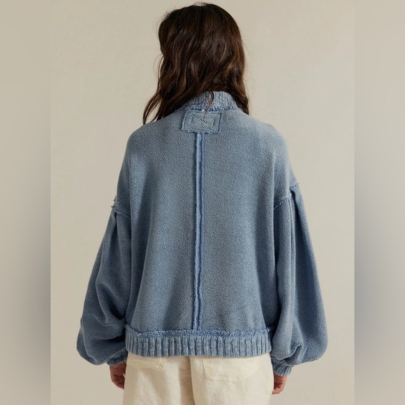 Free People We The Free Cute In This Cardi Dusty Blue - Picture 7 of 11